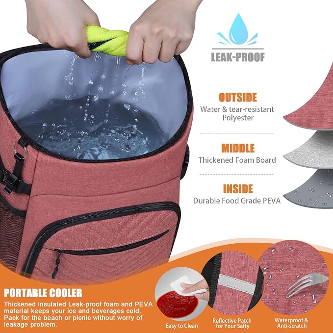 Cooler Backpack Insulated Leakproof Waterproof Backpack Cooler Bag 30/45 Cans - Image 3