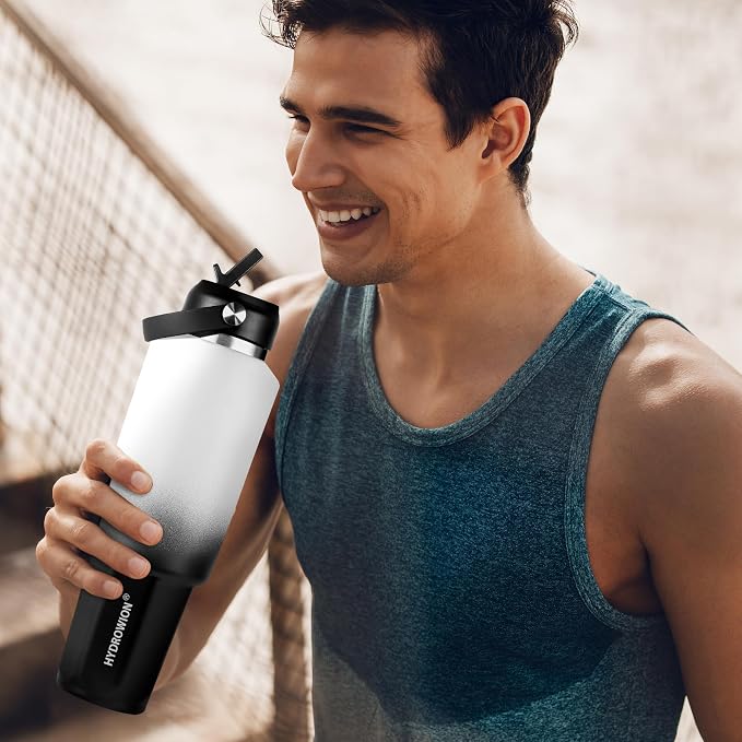 HYDROWION 40 oz Insulated Water Bottle, Car Water Bottle Holder - Image 7