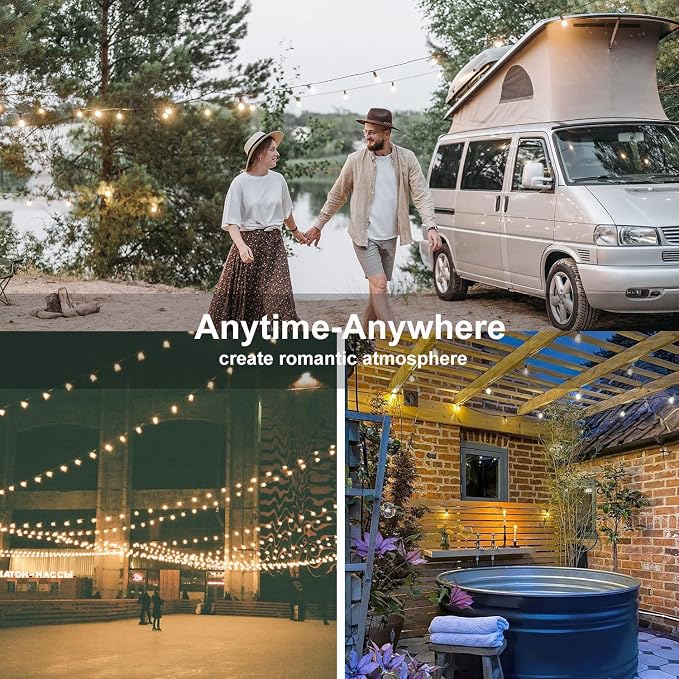 50Ft LED Globe String Lights Shatterproof Waterproof G40 Outdoor Patio String - Image 7