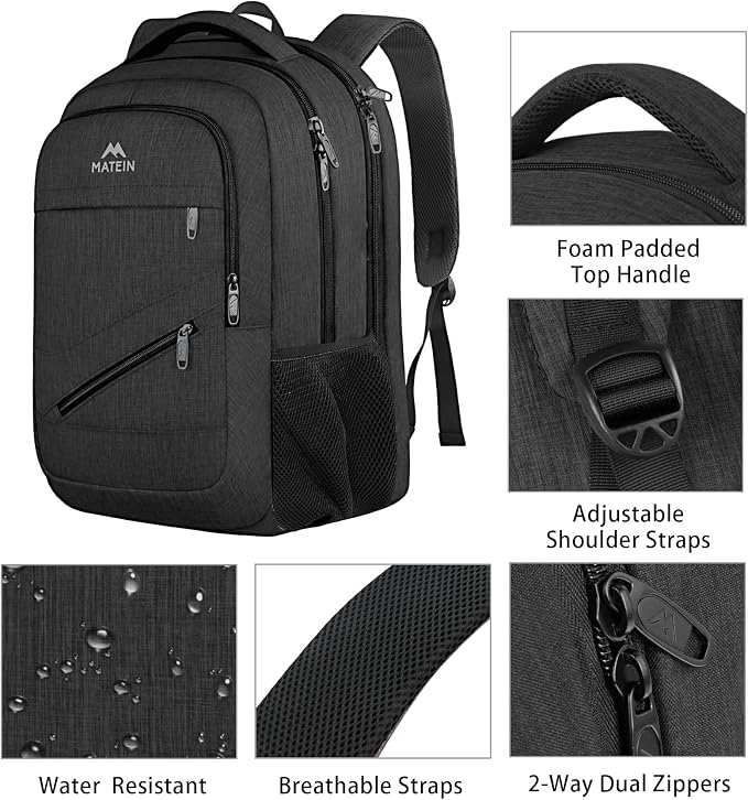 MATEIN 17 Inch Work Laptop Backpack, Large College Computer Bookbag - Image 8