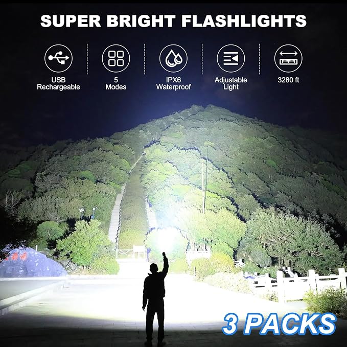 Kmivo Rechargeable Led Flashlight High Lumens - Image 2