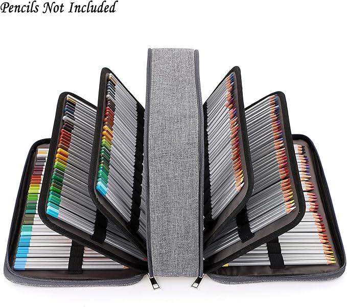 BTSKY Colored Pencil Case 360 Slots Pencil Bag Organizer High Capacity Holder - Image 2