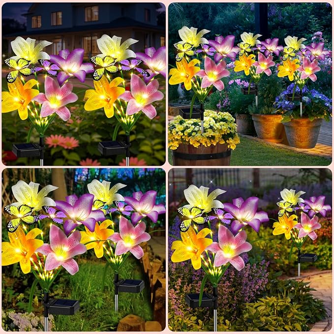 ostritec Solar Garden Lights Outdoor, 4 Pack Flower Lights - Image 6