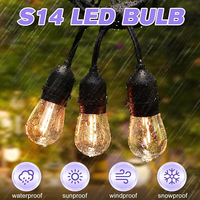 GvvooHome 28 Pack S14 Bulbs for Outdoor String Lights, Shatterproof LED - Image 3