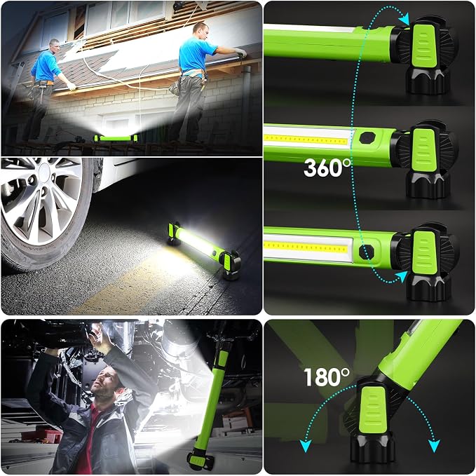 Work Light, 2500LM Bright LED Work Lights, 5200mAh Rechargeable Magnetic - Image 4