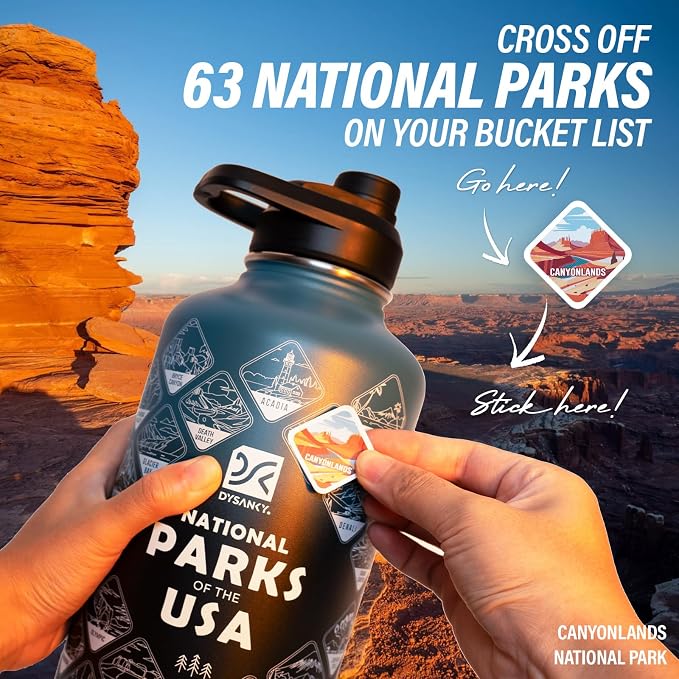DYSANKY National Parks Water Bottle – 64 oz Insulated Stainless Steel Bottle - Image 3