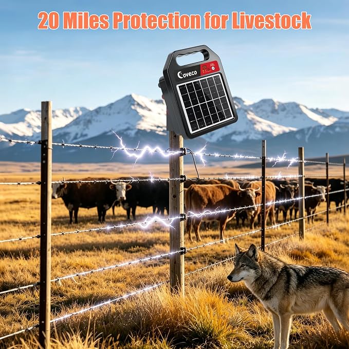 3in1 20Miles Solar Electric Fence Charger - Image 7
