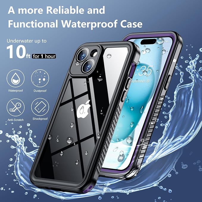 SPIDERCASE for iPhone 15 Case Waterproof, Built-in Lens & Screen Protector - Image 2
