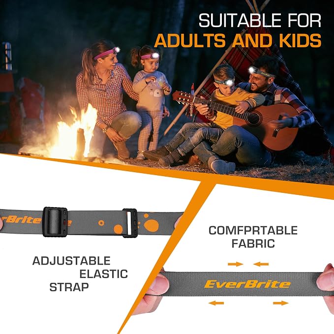 EverBrite Rechargeable Headlamp, 2 Pack Kids & Adult Headlamp - Image 9