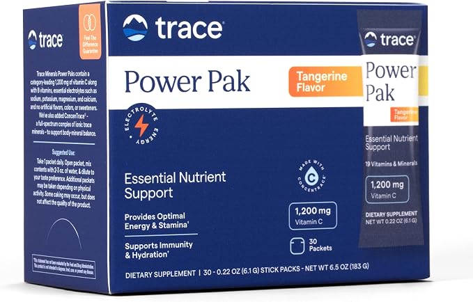 Trace Minerals | Power Pak Electrolyte Powder Packets | 1200 mg Vitamin C by TRACEMINERALS
