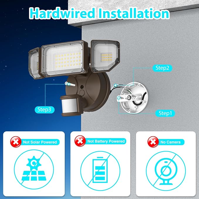 Abovizo 85W LED Security Lights Motion Sensor Light Outdoor, 8500LM Dusk to Dawn - Image 2