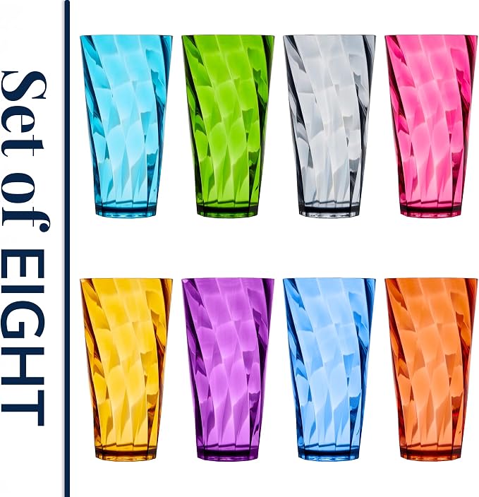 US Acrylic Optix Plastic Reusable Drinking Glasses 26oz Iced-Tea Cups in Jewel - Image 8