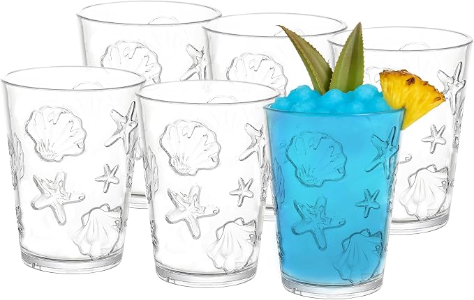 KLIFA- HAWAII series- 15.2 ounce, Sea World Acrylic Drinking Glasses, by KLIFAHome