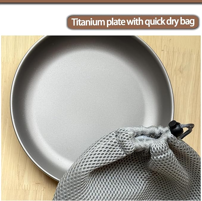 7.5Inch Titanium Plate With Knife Fork Spoon Set Of 4 - Image 5