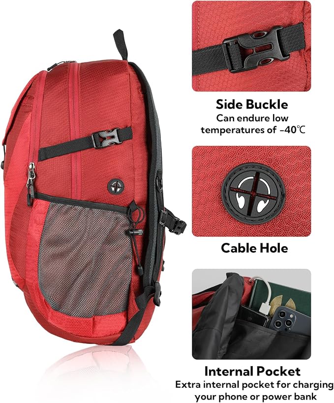 WATERFLY Lightweight Packable Hiking Backpack: 30L Foldable Travel Daypack - Image 4