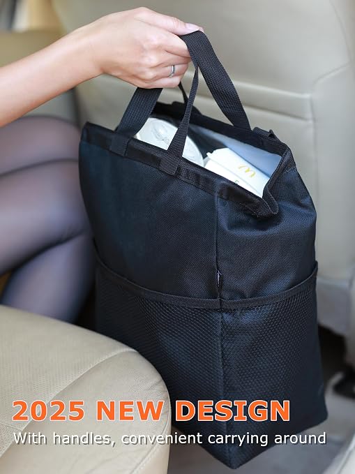Ginsco New Leak-Proof Travel Car Trash Bag, 3.5 Gallons Large Capacity Hanging - Image 4