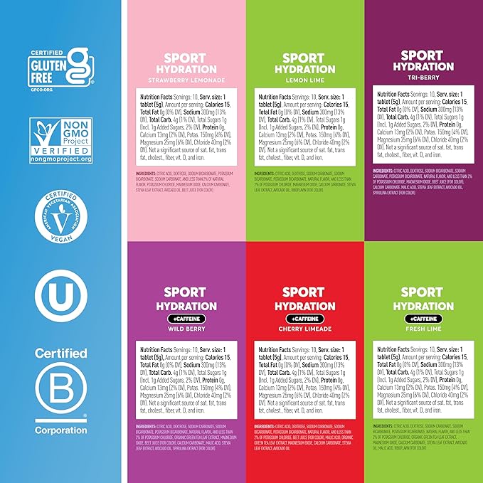 Nuun Sport + Caffeine Electrolyte Tablets – Dissolvable in Water, Variety Packs - Image 5