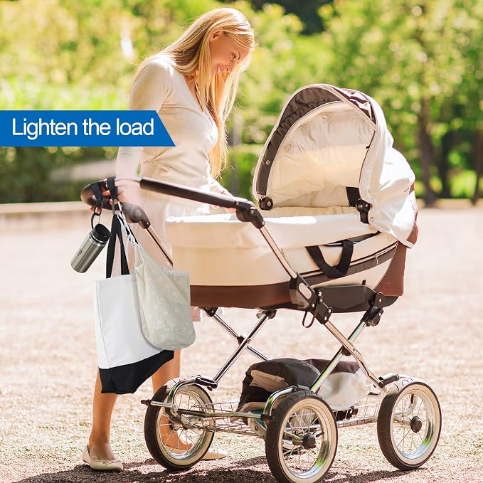 6 Pack Baby Stroller Hooks for Hanging Diaper Bags Pram Clips for Bags - Image 5