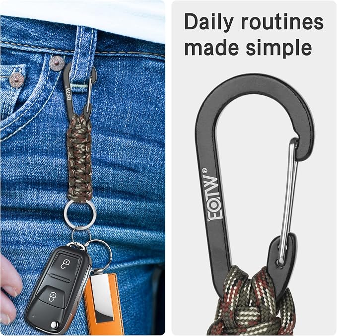 EOTW Paracord Keychain for Men Women Paracord Carabiner Backpack Keychain - Image 3