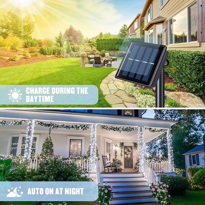 JMEXSUSS 2 Pack Solar String Lights Outdoor Waterproof, Total 400 LED 151FT - Image 6