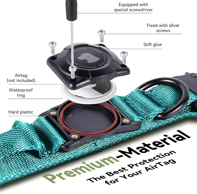 2026 Upgrade Waterproof AirTag Dog Collar, Military Tactical Dog Collar - Image 3