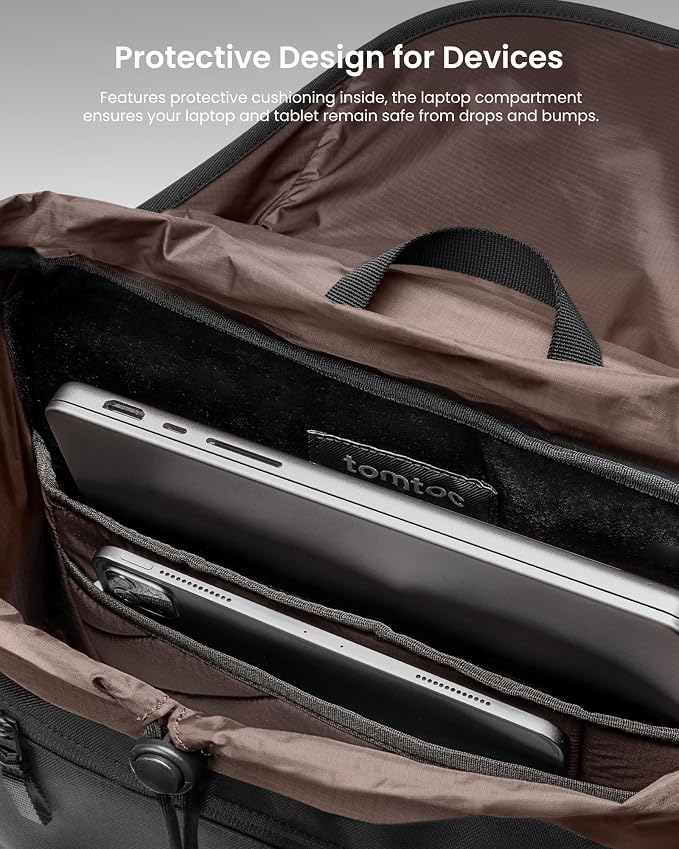 tomtoc Flap Laptop Backpack, Lightweight, Water-Resistant Casual Daypack - Image 5
