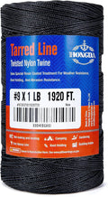 HONGDA Tarred Bank Line Twine, 1920 Feet Nylon Twine #9 Bank Line-Black Nylon by hongda