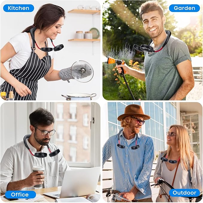 Portable Neck Fan Rechargeable Personal Hand-Free Fan Mini USB Wearable - Image 5