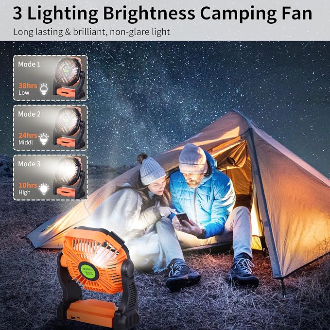 Portable Fan Rechargeable Battery Powered Fan, 270°Pivot Cordless Battery - Image 5