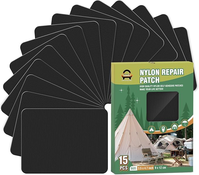 OAZ 15 Pieces 3.5 x 4.7 inch Nylon Repair Patches Nylon Fabric Patch by OAZ