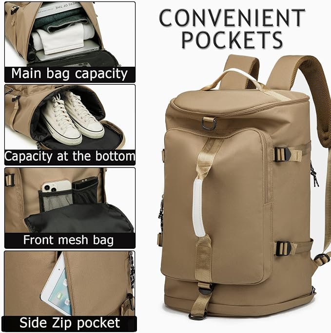 Gym Duffle Bag Waterproof black Laptop Backpack Suitable - Image 4