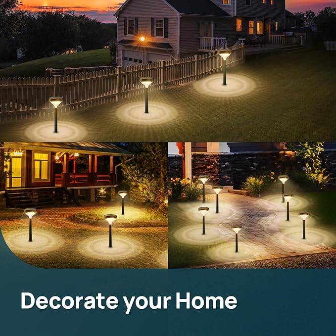 Linkind Solar Lights Outdoor 8 Pack, Solar Pathway Lights, Warm White Landscape - Image 5