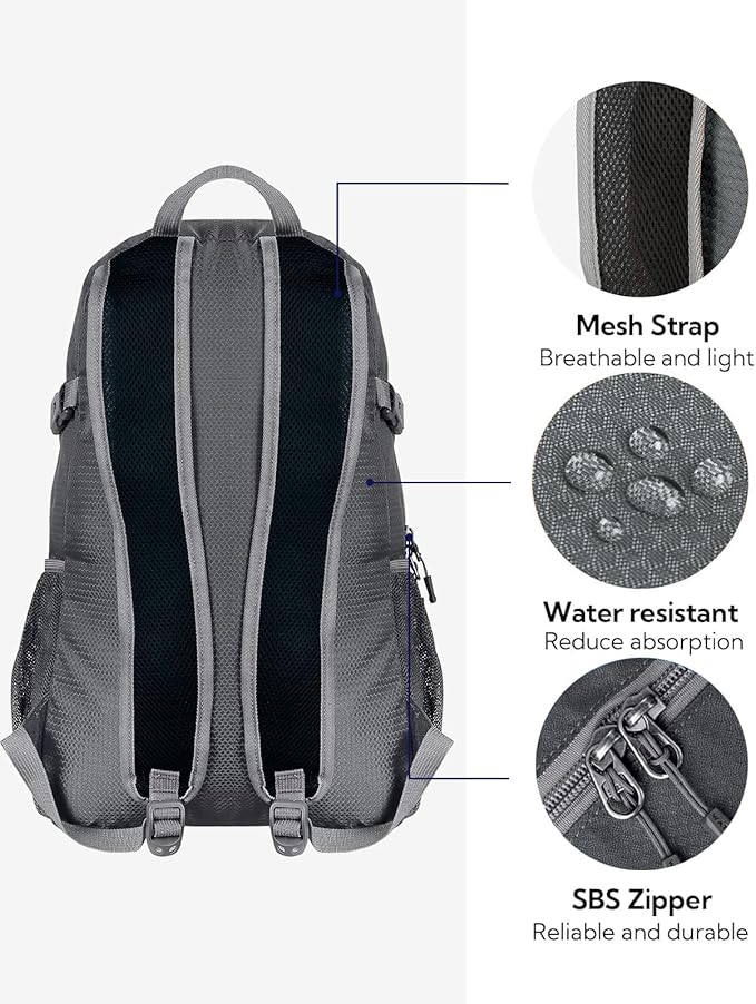 WATERFLY Small Lightweight Packable Backpack: 20l Ultra Light Foldable Travel - Image 5