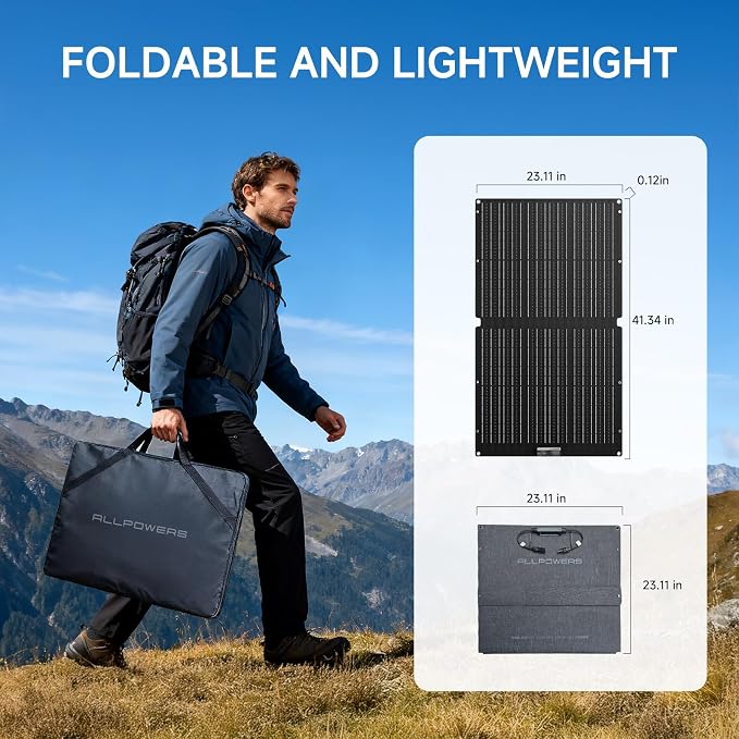ALLPOWERS SE100 100W Portable Solar Panel Charger, High-Efficiency 23-25% - Image 2