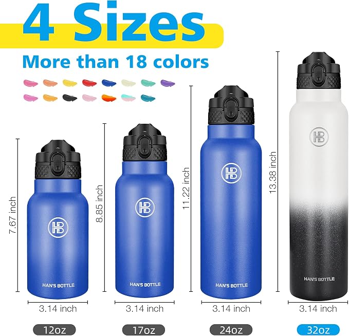 Han's Bottle Sports Water Bottle - 32 Oz - Image 2