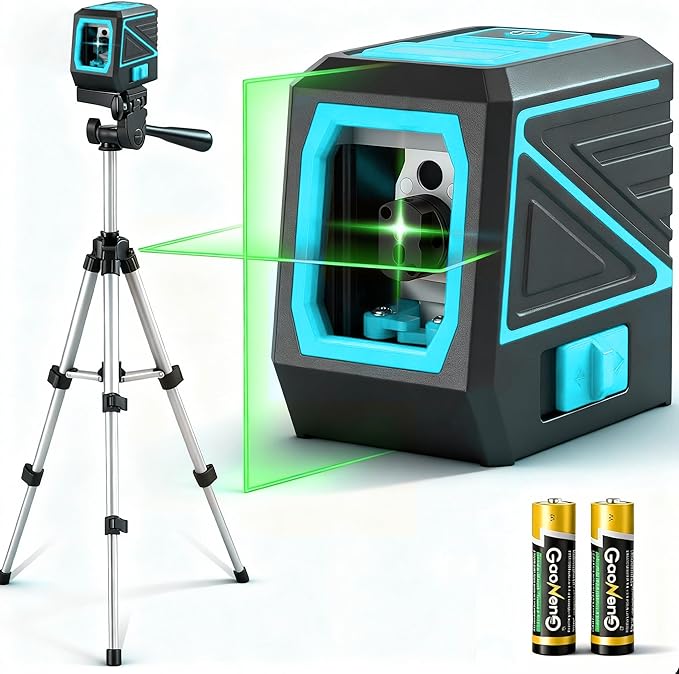 Laser Level with Tripod, 100 feet Green Cross Line Self Rotary Leveling Laser by Followustostayupdated