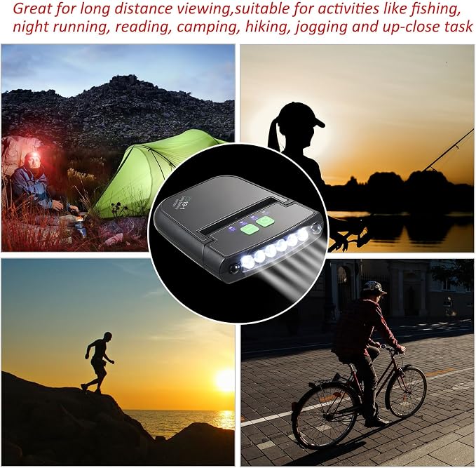 Mudder LED Clip on Cap Lights USB Rechargeable Cap Flashlight Clip Waterproof - Image 7