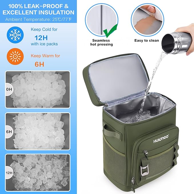 Hulongo Large Waterproof Insulated Cooler Backpack - Image 3