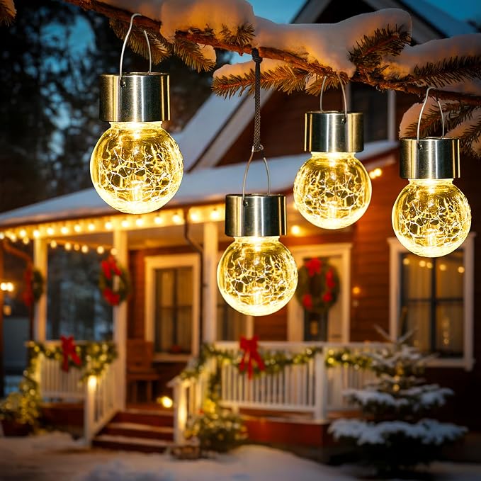GIGALUMI Solar Lights Outdoor Waterproof, 12 Pack Solar Hanging Lights Garden - Image 2