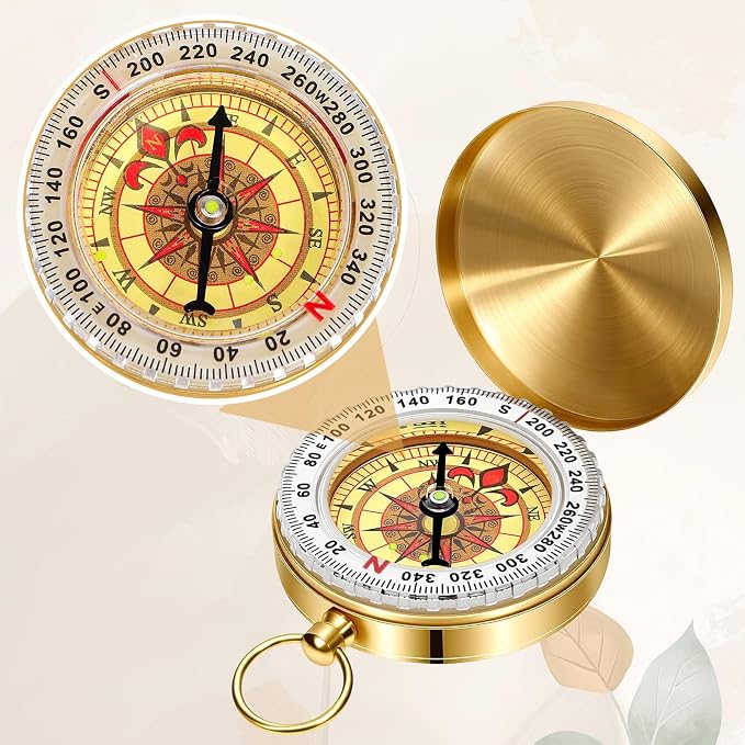 Brass Compass for Hiking Large Dial Pocket Compass - Image 3