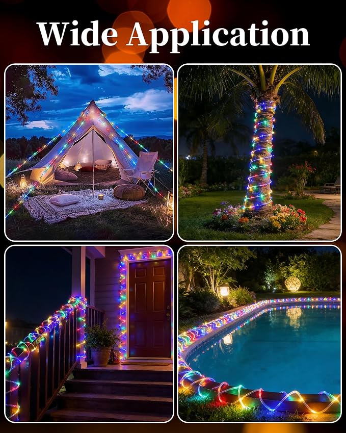MERRIMAX M Solar Rope Lights Outdoor, 72FT 200LED Solar String Lights - Image 6