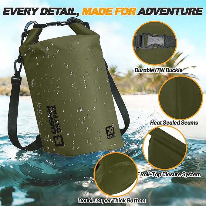 Waterproof Dry Bag, 5L/10L/20L/30L/40L Roll Top Lightweight Storage Backpack - Image 4
