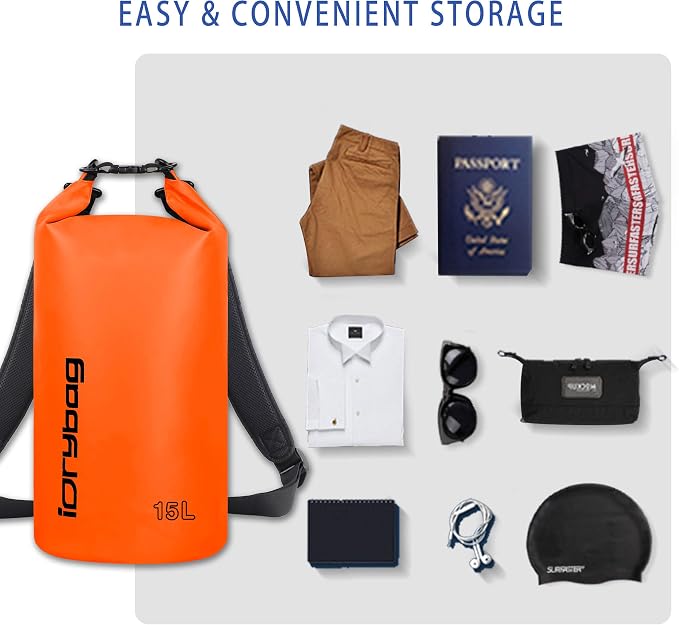 IDRYBAG Dry Bag for Kayaking Waterproof 2L/5L/10L/15L/20L, Small Dry Sack - Image 3