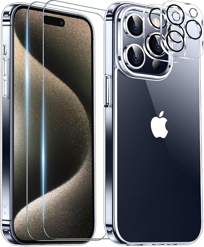 Red2Fire New Designed for iPhone 15 Pro Max Case Clear, Shockproof Slim Case by Red2Fire