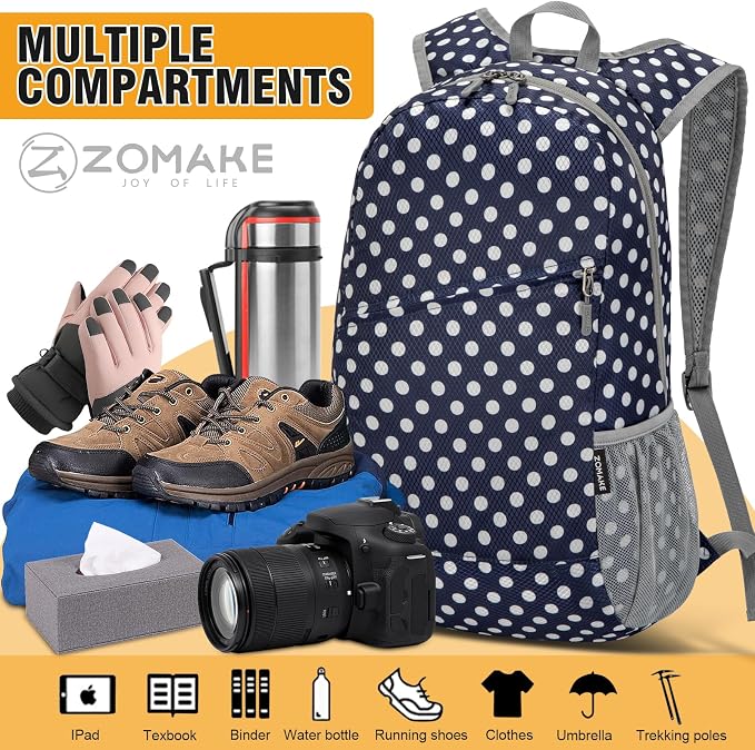 ZOMAKE Lightweight Packable Backpack, Foldable Backpacks Small Daypack - Image 4