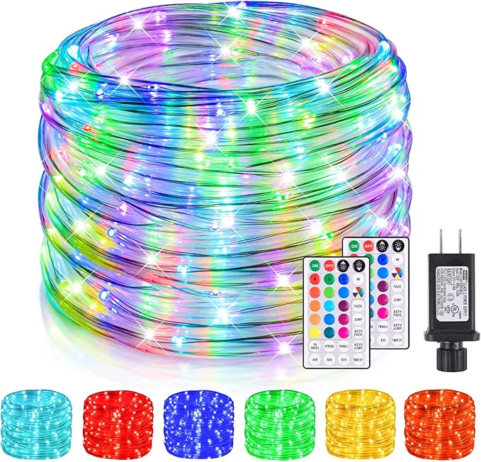 Nazuwke 99Ft LED Rope Lights Outdoor, 18 Colors Changing Fairy String Light by Nazuwke