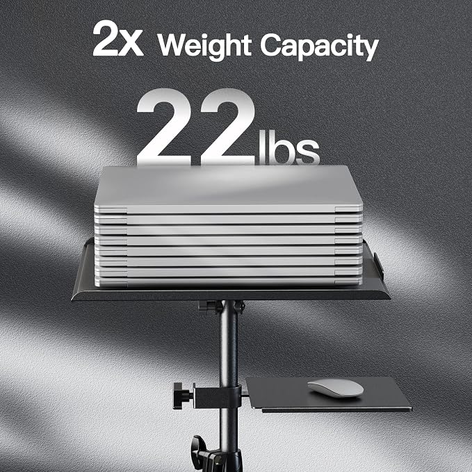Amada Projector Stand with Wheels, Height Adjustable Rolling Stand with Mouse - Image 6