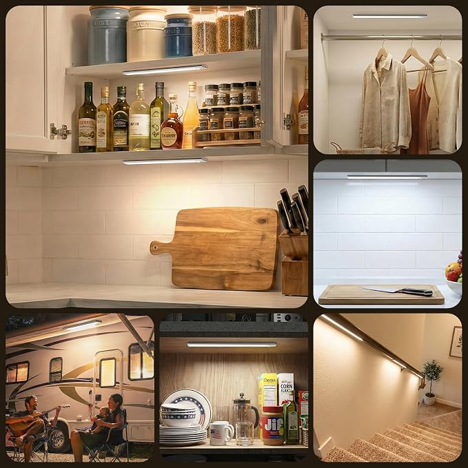 Reoshine Motion Sensor Light Indoor, 80 LED Under Cabinet Lighting Battery - Image 9