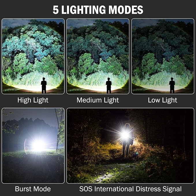 Lylting Rechargeable Flashlights High Lumens, 4 Pack 99, 000 Lumens Led - Image 6