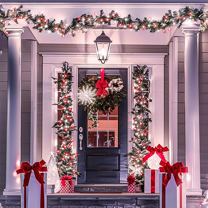 JMEXSUSS 2 Pack Red and White Solar Christmas Lights, Each 33FT 100 LED Solar - Image 5